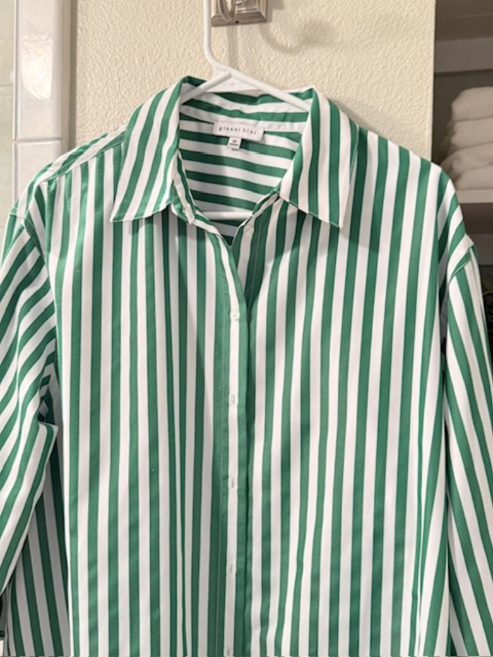 Gianni Bini ~ Green, striped shirt.